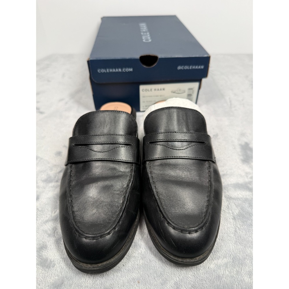 Cole Haan Stassi Penny Mule Black Leather Slip On Loafers Women's Size 8 B